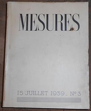 Mesures - 15 juillet 1939 - N° 3