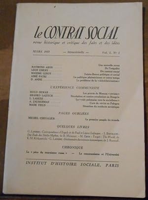 Image du vendeur pour Le Contrat Social revue historique et critique des faits et des ides ? collection complte mis en vente par Librairie Sedon