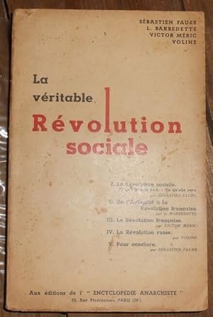 Immagine del venditore per La vritable rvolution sociale venduto da Librairie Sedon