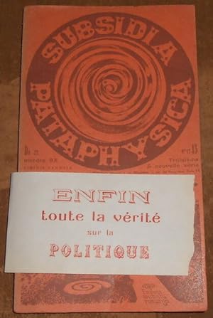 Seller image for Subsidia Pataphysica n12-13 ? La posie politique for sale by Librairie Sedon