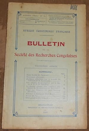 Bulletin de la Société des Recherches Congolaises n°5