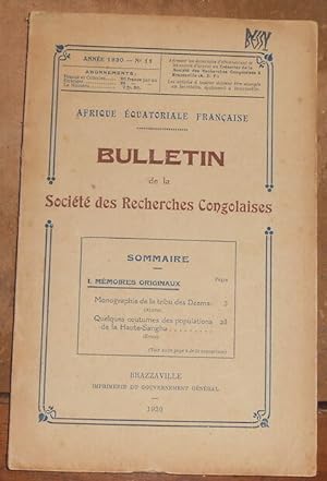 Bulletin de la Société des Recherches Congolaises n°11