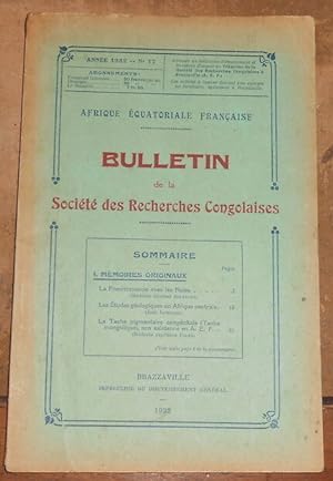 Bulletin de la Société des Recherches Congolaises n°17