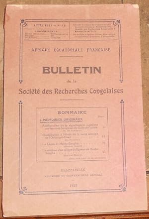 Bulletin de la Société des Recherches Congolaises n°18