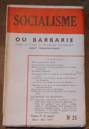 Image du vendeur pour Socialisme ou Barbarie n21 mis en vente par Librairie Sedon