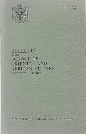 Bulletin of The School of Oriental and African Studies XLIV Part 3 (1981)