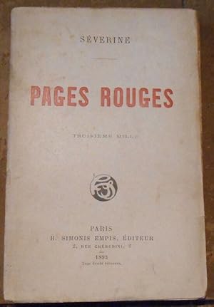 Image du vendeur pour Pages Rouges mis en vente par Librairie Sedon