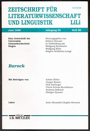 Bild des Verkufers fr Zeitschrift fr Literaturwissenschaft und Linguistik, Heft 98: Barock. zum Verkauf von Antiquariat Dennis R. Plummer