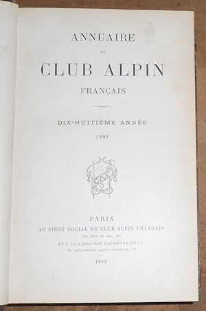 Image du vendeur pour Annuaire du Club Alpin Franais 1891 mis en vente par Librairie Sedon