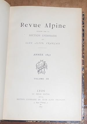 Imagen del vendedor de Revue Alpine 1897 a la venta por Librairie Sedon