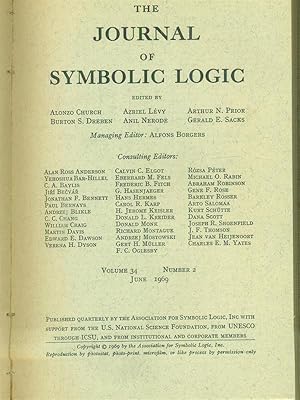 Immagine del venditore per The journal of symbolic logic 6vv 1968-1969-1970 venduto da Miliardi di Parole