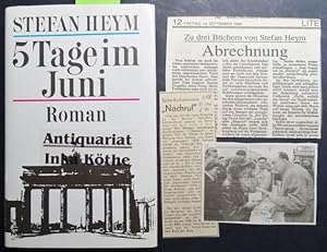 5 Tage im Juni : Roman + 3 Zeitungsausschnitte über Heym -