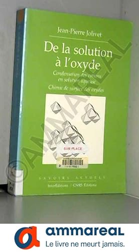 Bild des Verkufers fr DE LA SOLUTION A L'OXYDE. Condensation des citations en solution aqueuse, chimie de surface des oxydes zum Verkauf von Ammareal