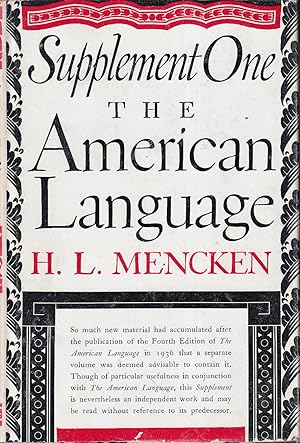 Seller image for Supplement One: The American Language: An Inquiry Into the Development of English in the United States for sale by Kenneth Mallory Bookseller ABAA