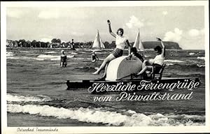 Bild des Verkufers fr Ansichtskarte / Postkarte Priwall Travemnde Lbeck, Strandleben, Tretboot zum Verkauf von akpool GmbH
