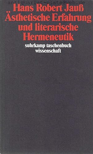 Bild des Verkufers fr sthetische Erfahrung und literarische Hermeneutik. Suhrkamp-Taschenbuch Wissenschaft 955. zum Verkauf von Antiquariat-Plate