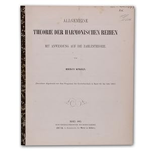 Bild des Verkufers fr Allgemeine Theorie der harmonischen Reihen mit Anwendung auf die Zahlentheorie. zum Verkauf von Antiquariat Gerhard Gruber