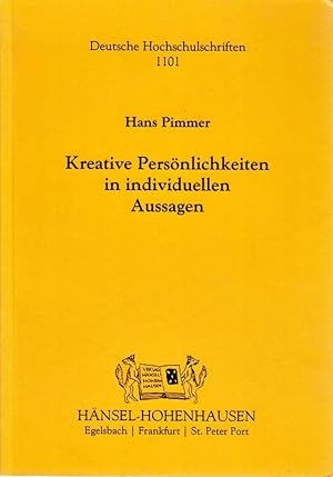 Seller image for Kreative Persnlichkeiten in individuellen Aussagen (Deutsche Hochschulschriften for sale by Die Buchgeister