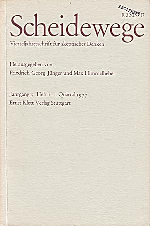 Seller image for Scheidewege. Jahresschrift fr skeptisches Denken. Jahrgang 7, Heft 2. - 2. Quar for sale by Die Buchgeister