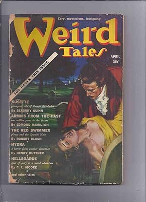 Bild des Verkufers fr Weird Tales Magazine ( Pulp ) / Volume 33 ( xxxiii ) # 4 April 1939 ( Curse of Yig; Wicked Clergyman; Mommy; The Red Swimmer; In an Old Street [poem],etc) zum Verkauf von Leonard Shoup