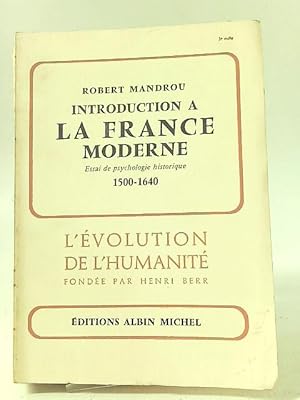 Seller image for Introduction a la France Moderne (1500-1640) for sale by World of Rare Books