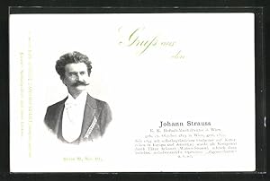 Ansichtskarte Porträtbild von Johann Strauss