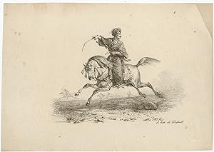 Antique Print of a Cavalier by Delpech (c.1820)