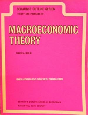 Imagen del vendedor de THEORY AND PROBLEMS OF MACROECONOMIC THEORY. a la venta por Livraria Castro e Silva