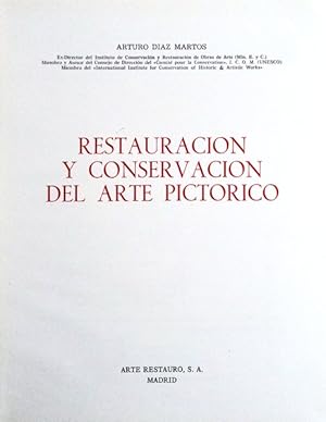 Imagen del vendedor de RESTAURACION Y CONSERVACION DEL ARTE PICTORICO. a la venta por Livraria Castro e Silva