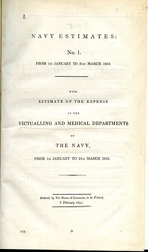 Navy Estimates of the Victualling and Medical Departments of The Navy