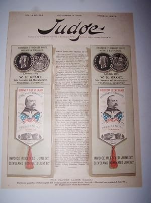 THE PAUPER LABOR BADGE - Grover Cleveland - Democratic Candidate for President [Cover illustratio...