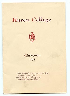 Imagen del vendedor de Huron College Christmas 1933 a la venta por Attic Books (ABAC, ILAB)