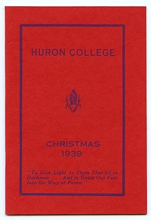 Imagen del vendedor de Huron College Christmas 1939 a la venta por Attic Books (ABAC, ILAB)