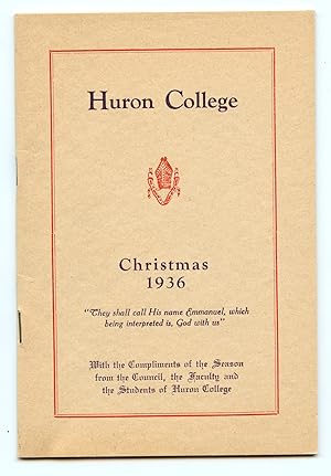 Imagen del vendedor de Huron College Christmas 1936 a la venta por Attic Books (ABAC, ILAB)