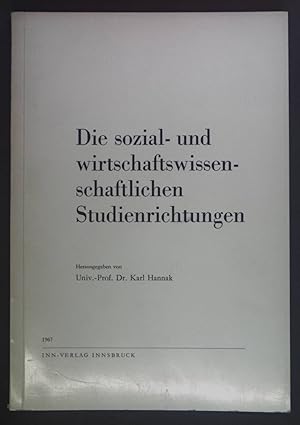 Imagen del vendedor de Die sozial- und wirtschaftswissenschaftlichen Studienrichtungen. a la venta por books4less (Versandantiquariat Petra Gros GmbH & Co. KG)