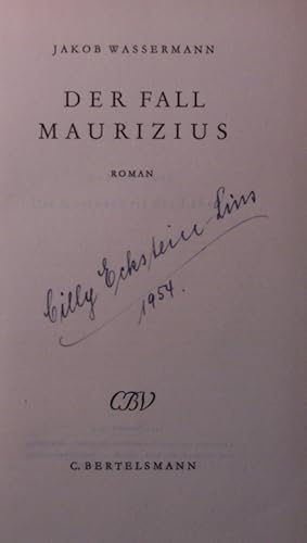 Bild des Verkufers fr Der Fall Maurizius. zum Verkauf von Antiquariat Bookfarm