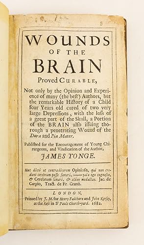 Bild des Verkufers fr WOUNDS OF THE BRAIN PROVED CURABLE zum Verkauf von Phillip J. Pirages Rare Books (ABAA)