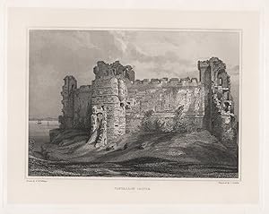 Bild des Verkufers fr "Tantallon Castle" - ruins Burgruine Ruinen Schloss Scotland Schottland Ansicht view zum Verkauf von Antiquariat Steffen Vlkel GmbH