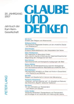 Immagine del venditore per Glaube und Denken: Jahrbuch der Karl-Heim-Gesellschaft; venduto da nika-books, art & crafts GbR
