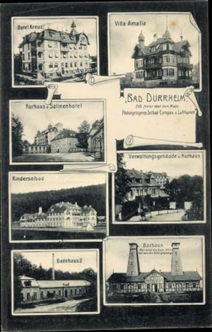 Image du vendeur pour Ansichtskarte / Postkarte Bad Drrheim Baden Wrttemberg, Villa Amalia, Hotel Kreuz, Kurhaus, Badehaus, Salinenhotel mis en vente par akpool GmbH