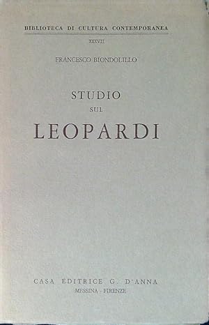 Immagine del venditore per Studio sul Leopardi venduto da Librodifaccia
