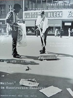 Ich durchsuche Feldcharakter. [Plakat] Maifest im Kunstverein Hannover, 1. Mai 1973, 17.00 Uhr.