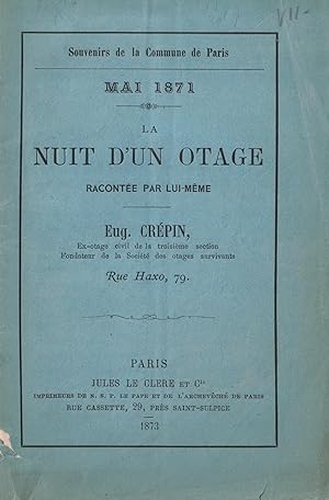 La nuit d'un otage racontée par lui-même.