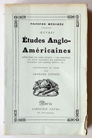 Bild des Verkufers fr OEUVRES. Tome IX : TUDES ANGLO-AMRICAINES. zum Verkauf von Librairie l'Art et l'Affiche