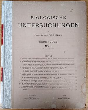 Bild des Verk�ufers f�r Biologische Untersuchungen, neue Folge XVI. zum Verkauf von Sylvain Par�