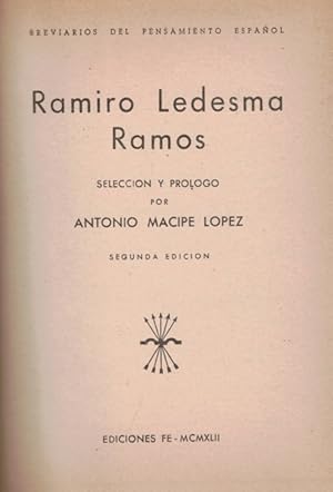 Imagen del vendedor de RAMIRO LEDESMA RAMOS a la venta por Asilo del libro