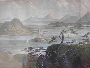 Large Coloured Aquatint of Castle Stalker, Appin, Argyll. - 1795 Original