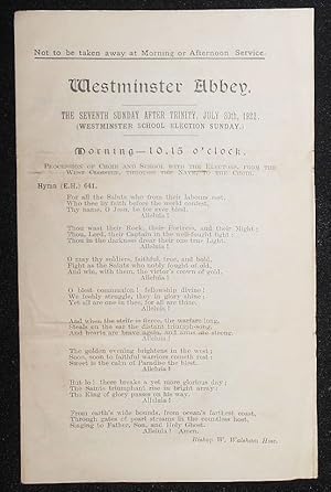 Westminster Abbey Hymns for Services on July 30, 1922