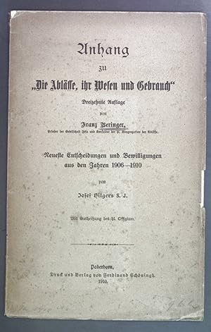Seller image for Anhang zu "Die Ablsse, ihr Wesen und Gebrauch" und: Neueste Entscheidungen und Bewilligungen aus den Jahren 1906-1910. for sale by books4less (Versandantiquariat Petra Gros GmbH & Co. KG)