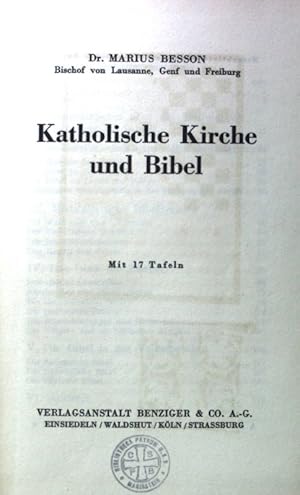Imagen del vendedor de Katholische Kirche und Bibel; a la venta por books4less (Versandantiquariat Petra Gros GmbH & Co. KG)
